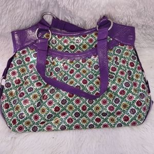 Vera Bradley Viva La Vera Frill Bridge Tote Shoulder Bag Purse Double Handle.